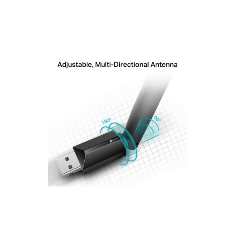 TPLINK | Archer T2U Plus | Adaptador USB Inalámbrico de Alta Ganancia Doble Banda