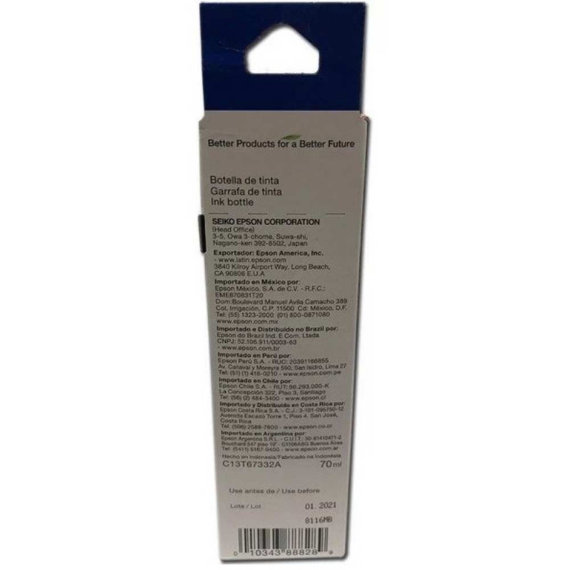 EPSON | C13T67332A | Botella Epson T673320AL  ECOTANK Magenta L800L805 1800 fotos 10 x 15