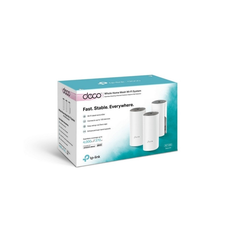 TPLINK | Deco E4(3-pack) | Router TPLINK WIFI de malla AC1200 3
