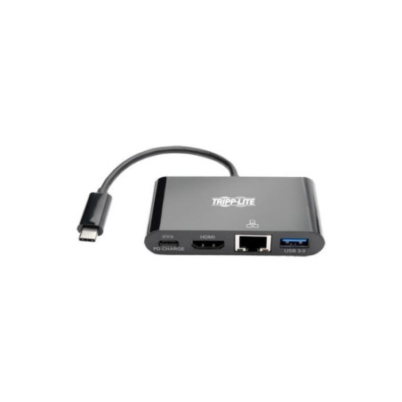 TRIPPLITE | U44406NH4GUBC | Adaptador Multipuerto USB C 4K HDMI Puerto USB A GbE Carga PD de 60W HDCP