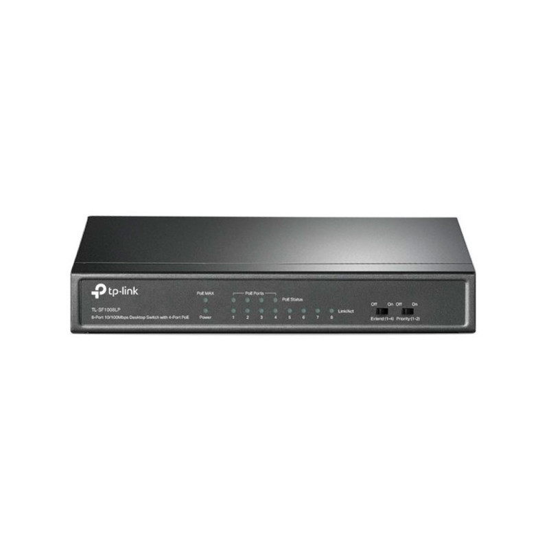 TPLINK | TLSF1008LP | Switch TPLINK de escritorio de 8 puertos a 10  100Mbps con PoE en 4 puertos NO