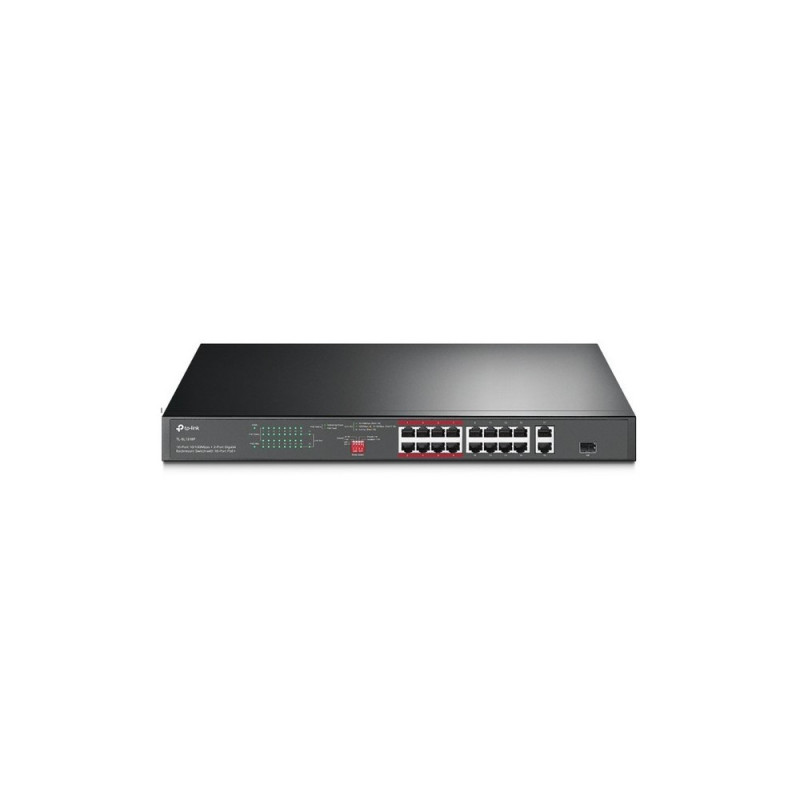 TPLINK | TLSL1218P | Switch TPLINK para montaje en rack de 16 puertos PoE 10100 Mbps  2 puertos