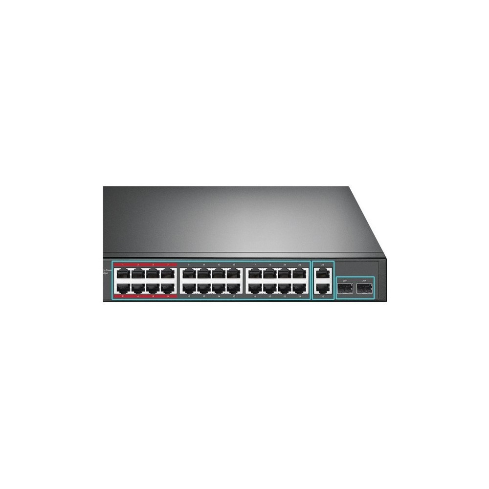 TPLINK | TLSL1226P | Switch TPLINK 24Puertos 10100Mbps  2Port Gigabit PoE No