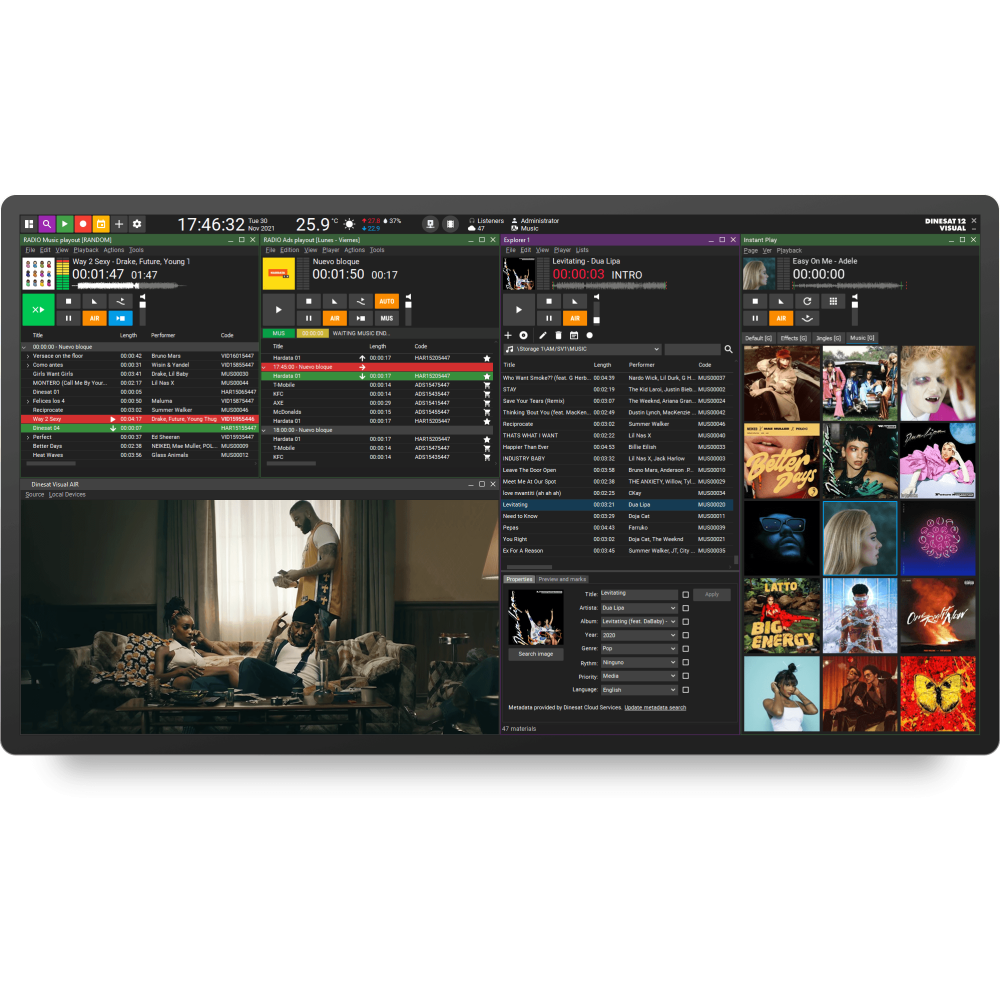 Dinesat 12 Visual con dongle USB | Audio y video automatizado