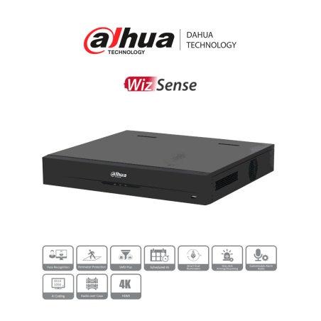 DAHUA | DH-XVR5416L-I3 | Grabador XVR de 16 Canales 5 Megapíxeles Lite 4 Bahías para Discos Duros/ WizSense/ IA/ H.265+/ 8