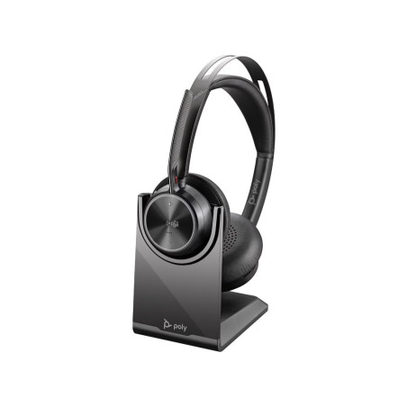 HP POLY | 9T9J6AAAC3 | Poly Voyager Focus 2 Microsoft Teams Certified USBCC Headset USBCA Adapter Charging Stand No