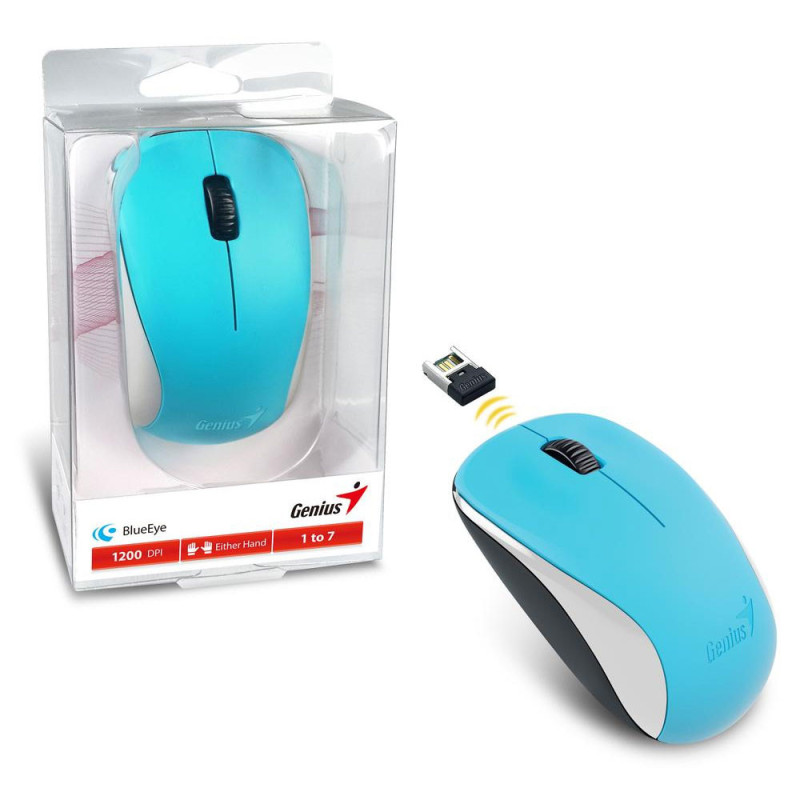 GENIUS | 31030027402 | Mouse Inalmbrico GENIUS 24 GHz BlueEye Batera AA COLOR