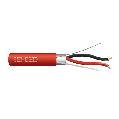GENESIS 4408-1004 Carrete de Cable 2 x 14 AWG FPLR para Incendio y Voceo / 305 mts / Resistente a la Luz Solar / Con Blindaje / Uso Interior