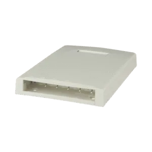 PANDUIT CBXF6IW-AY Caja de Montaje en Superficie, Con Accesorio para Resguardo de Fibra Óptica, Para 6 Módulos Mini-Com, Color Blanco Mate