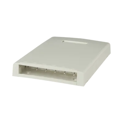 PANDUIT CBXF6IW-AY Caja de Montaje en Superficie, Con Accesorio para Resguardo de Fibra Óptica, Para 6 Módulos Mini-Com, Color Blanco Mate