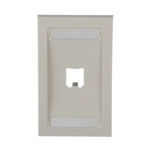 PANDUIT CFPE1IWY Placa de Pared Vertical Ejecutiva, Salida Para 1 Puerto Mini-Com, Con Espacios Para Etiquetas, Color Blanco Mate