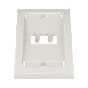 PANDUIT CFPE2IWY Placa de Pared Vertical Ejecutiva, Salida Para 2 Puertos Mini-Com, Con Espacios Para Etiquetas, Color Blanco Mate