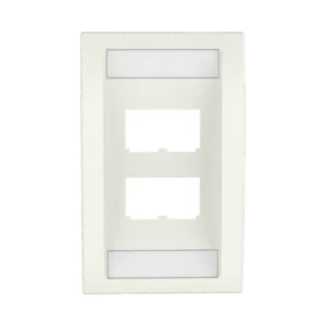 PANDUIT CFPE4IWY Placa de Pared Vertical Ejecutiva, Salida Para 4 Puertos Mini-Com, Con Espacios Para Etiquetas, Color Blanco Mate
