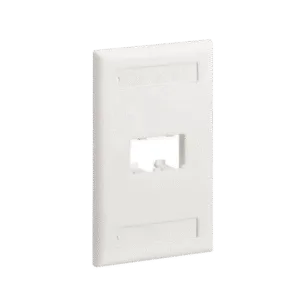 PANDUIT CFPL2IWY Placa de Pared Vertical Clásica, Salida Para 2 Puertos Mini-Com, Con Espacios Para Etiquetas, Color Blanco Mate