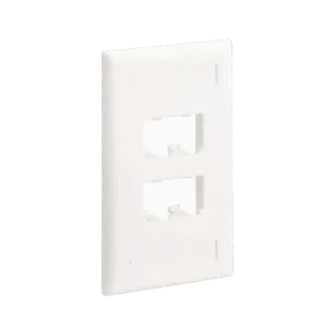 PANDUIT CFPL4IWY Placa de Pared Vertical Clásica, Salida Para 4 Puertos Mini-Com, Con Espacios Para Etiquetas, Color Blanco Mate