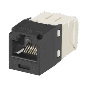 PANDUIT CJ688TGBL Conector Jack RJ45 Estilo TG, Mini-Com, Categoría 6, de 8 posiciones y 8 cables, Color Negro