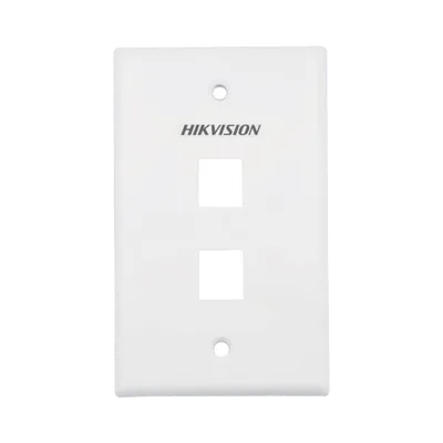HIKVISION DS-1FPA2-A Placa de Pared (Face Plate) / 2 Puertos / Color Blanco / Caja con 20 Piezas / ABS