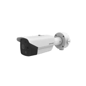 HIKVISION DS-2TD2617-10/QA Bala IP Dual / Térmica 9.7 mm (160 x 120) / Óptico 8 mm (4 Megapixel) / DETECCIÓN DE PERSONAS 285 m /40 mts IR / Exterior IP67 / PoE / Termométrica / Detección de Temperatura / Sirena y Luz Inte / Micro SD 32 GB Incluida