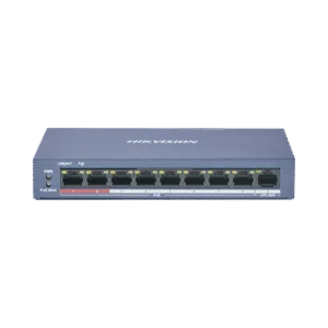 HIKVISION DS-3E0109P-E/M(B) Switch PoE+ / No Administrable / 8 Puertos 10/100 Mbps PoE+ / 1 Puerto 100 Mbps Uplink / PoE hasta 250 metros / 60 W
