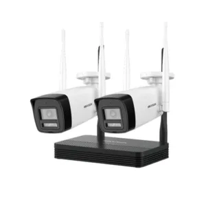 HIKVISION DSJ142I/NKS422W0H KIT 2 Cámaras Bala 2 Megapíxeles / 1 Grabadora Wi-Fi / Hasta 512 GB de Almacenamiento (No Incluye Memoria SD) / Incluye Fuente y Cable RJ45