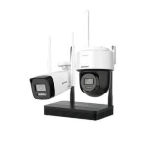 HIKVISION DSJ142I/NKS424W03H KIT 1 Cámaras Bala 4 Megapíxeles / 1 Cámara PT 4 Megapixeles / 1 Grabadora Wi-Fi / 512 GB / Incluye Fuente y Cable RJ45