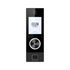 HIKVISION DS-K1T323MBFWX-E1 Terminal Facial Min Moe WiFi & PoE con Botón de Llamada y LECTOR DE HUELLA / Exterior IP65 / Tarjetas Virtuales Bluetooth con HikConnect Teams / 1000 Rostros y 3,000 Huellas