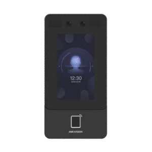 HIKVISION DS-K1T342MFWX-E1 Terminal Min Moe WiFi de Reconocimiento Facial y Huella con lector MIFARE / Exterior IP65 / Hasta 1.5 mts en lectura de rostro / Soporta P2P Hik-Connect / 1,500 Rostros / 3,000 Huellas / Videoportero / POE.