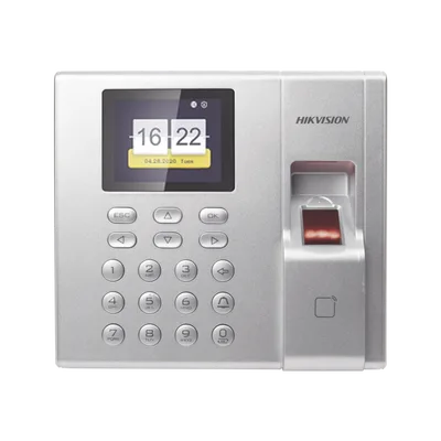 HIKVISION DS-K1T8003EF Terminal de Control de Acceso y Asistencia compatible con APP Hik-Connect (P2P) / Lectura de Huella y de Tarjetas EM / Soporta hasta 1000 Huellas / Relevador para Chapa / Software iVMS4200