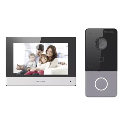 HIKVISION DSKIS603P(C) Kit de Videoportero IP WIFI con llamada a App de Smartphone (HikConnect) / Frente de calle IP65 / Soporta PoE Estándar