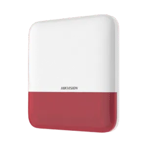 HIKVISION DS-PS1-E-WB/R (AX PRO) Sirena Inalámbrica con Estrobo Rojo para Exterior IP65 / 110 dB