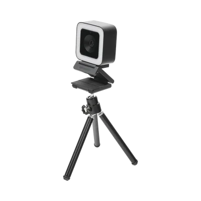 HIKVISION DS-UL2 Cámara Web ALTA DENIFICIÓN (1080p) / Aro de Luz Interconstruido / Gran Angular / Micrófono Integrado / Conector USB de 2 mts / Fácil de Instalar / Reducción de Ruido Inteligente