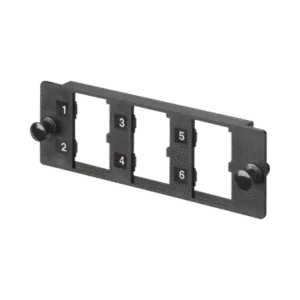 PANDUIT FMP6 Placa Modular FAP de 6 Puertos Mini-Com, Acepta Módulos de Fibra Óptica, Cobre o Audio y Video, Color Negro