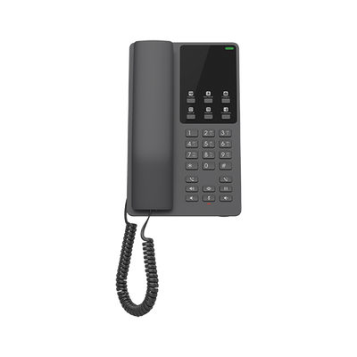 GRANDSTREAM GHP621 Teléfono IP Hotelero, 2 líneas SIP con 2 cuentas, codec Opus, IPV4/IPV6, color negro, con gestión en la nube GDMS