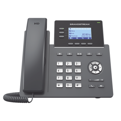 GRANDSTREAM GRP2603P Teléfono IP Grado Operador, 3 líneas SIP con 6 cuentas, puertos Gigabit PoE, codec Opus, IPV4/IPV6 con gestión en la nube GDMS