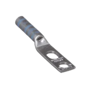 PANDUIT LCC6-14JAW-L Terminal de Compresión de Barril Largo, de Dos Orificios de 1/4, para Cable 6 AWG, Espacios Entre Orificios de 0.50 a 0.63in