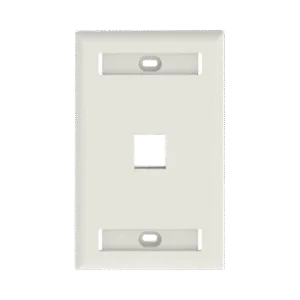 PANDUIT NK1FIWY Placa de Pared Vertical, Salida Para 1 Puerto Keystone, Con Espacios Para Etiquetas, Color Blanco Mate