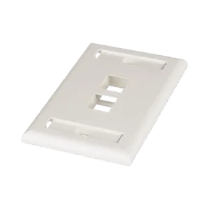 PANDUIT NK2FIWY Placa de Pared Vertical, Salida Para 2 Puertos Keystone, Con Espacios Para Etiquetas, Color Blanco Mate