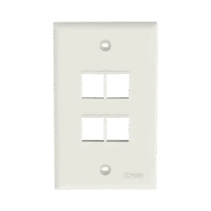 PANDUIT NK4FNIW Placa de Pared Vertical, Salida Para 4 Puertos Keystone, Color Blanco Mate