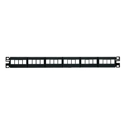 PANDUIT NKFP24Y Panel de Parcheo Modular Keystone (Sin Conectores), de 24 Puertos, Identificación con Etiqueta Adhesiva, 1UR