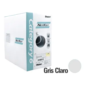 PANDUIT NUL6C04IG-FE Bobina de Cable UTP 305 m. de Cobre, Gris, Categoría 6 (24 AWG), 1000Mbps, LSZH (Bajo Humo, Cero Halógenos), de 4 pares