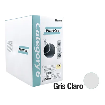 PANDUIT NUL6C04IG-FE Bobina de Cable UTP 305 m. de Cobre, Gris, Categoría 6 (24 AWG), 1000Mbps, LSZH (Bajo Humo, Cero Halógenos), de 4 pares