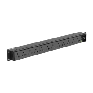 PANDUIT P12B19M PDU Básico para Distribución de Energía, Enchufe de Entrada NEMA 5-20P, Con 12 Contactos NEMA 5-20R, Instalación Horizontal de 19in, 1UR, 20 Amp, 120 Vca
