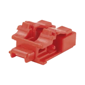 PANDUIT PSL-LCAB Kit de 10 Dispositivos para Bloquear Puertos de Fibra Óptica LC Duplex, Color Rojo, Incluye Llave de Extracción