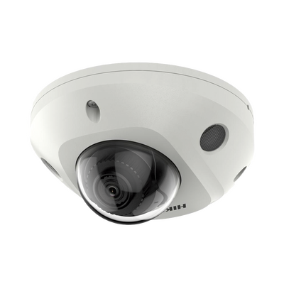 HIKVISION DS2CD2523G2IS(D) Mini Domo IP 2 Megapixel / Lente 2.8 mm / 15 mts IR EXIR / Micrófono Integrado /Exterior IP66 / IK08 / PoE / Entrada y salida de Audio y Alarmas / H.265+ / Videoanaliticos Integrados / Onvif / MicroSD