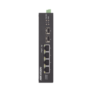 HIKVISION DS-3T0506HP-E/HS Switch Industrial Gigabit PoE+ / No Administrable / 4 puertos 10/100/1000 Mbps PoE+ (30W) + 1 puerto 10/100/1000 PoE++(60W) / 2 puertos SFP / 60 W