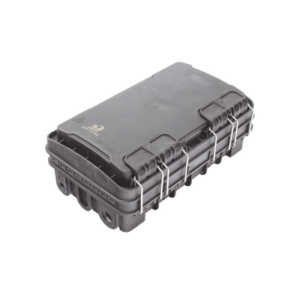 FIBERHOME FDP-420E-8 Caja de Distribución de Fibra Óptica para 24 Empalmes, con 8 acopladores SC/APC simplex, Exterior IP65, Color Negro