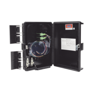 FIBERHOME GFS-8G Caja NAP (Network Access Point) Cierre de Empalme para 24 fusiones de fibra óptica, Interior/Exterior, con 8 acopladores SC/APC y splitter 1x8, IP65