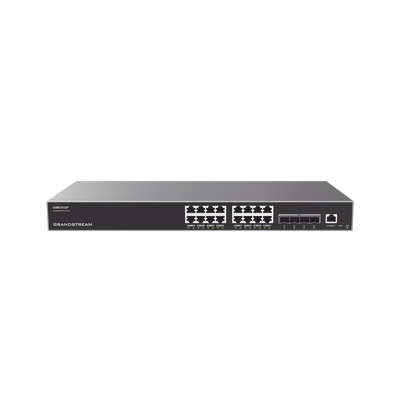 GRANDSTREAM GWN7812P Switch Capa 3 Gigabit PoE+ Administrable / 16 puertos 10/100/1000 Mbps + 4 Puertos SFP+ 10G Uplink / Hasta 240W / Compatible con GWN Cloud.