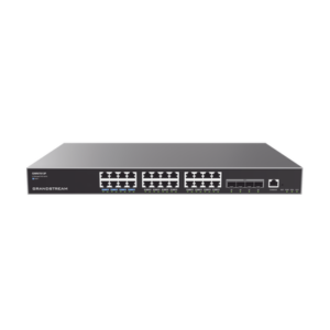 GRANDSTREAM GWN7813P Switch Capa 3 Gigabit PoE+ Administrable / 24 puertos 10/100/1000 Mbps + 4 Puertos SFP+ 10G Uplink / Hasta 360W / Compatible con GWN Cloud.