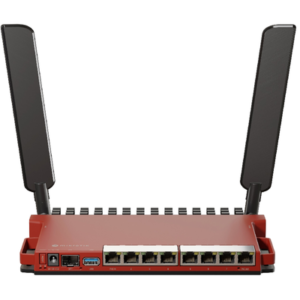 MIKROTIK L009UIGS-2HAXD-IN Router Board, 8 Puertos Gigabit + 1 puerto PoE-Out Pasivo, 1 Puerto SFP, Wi-Fi 6 en 2.4Ghz, Antenas de 4 dBi,
